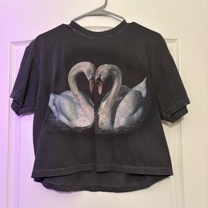Dressed in LALA Charcoal Swan Graphic Tee